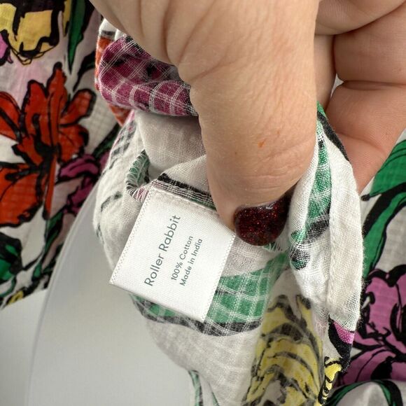 Roberta Roller Rabbit Womens Top Size Small Lucy Jorales Iris Floral Print - Picture 10 of 11